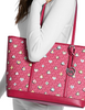 Michael Michael Kors Jet Set Large Printed Signature Logo Tote Bag Dark Raspberry