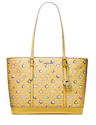 Michael Michael Kors Jet Set Large Printed Signature Logo Tote Bag