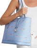 Michael Michael Kors Jet Set Large Printed Signature Logo Tote Bag Light Sky