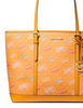 Michael Michael Kors Jet Set Large Printed Signature Logo Tote Bag Orange Pop