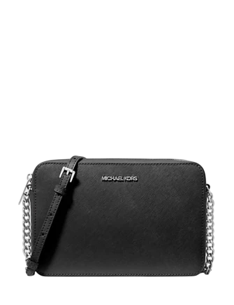 Michael Michael Kors Jet Set Large Saffiano Leather Crossbody Bag Black
