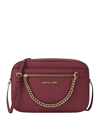 Michael Michael Kors Jet Set Large Saffiano Leather Crossbody Bag Cherry