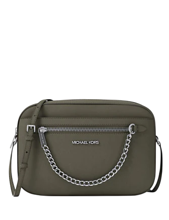Michael Michael Kors Jet Set Large Saffiano Leather Crossbody Bag Olive