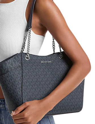 Michael Michael Kors Jet Set Large Signature Logo Shoulder Bag Admiral