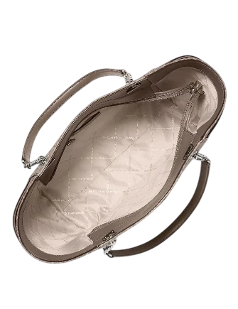 Michael Michael Kors Jet Set Large Signature Logo Shoulder Bag Mushroom