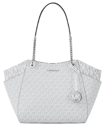 Michael Michael Kors Jet Set Large Signature Logo Shoulder Bag Optic White