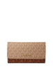 Michael Michael Kors Jet Set Large Signature Logo Tri-Fold Wallet Camel 