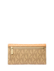 Michael Michael Kors Jet Set Large Signature Logo Tri-Fold Wallet  Honeywheat 