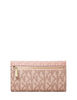 Michael Michael Kors Jet Set Large Signature Logo Tri-Fold Wallet Powder Blush