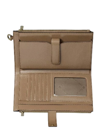 Michael Michael Kors Jet Set Large Signature Logo Wristlet Camel