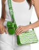 Michael Michael Kors Jet Set Leather Medium Animal Print Logo Crossbody Bag with Case for Apple Airpods Pro