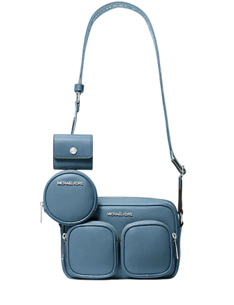 Michael Michael Kors Jet Set Leather Medium Crossbody Bag with Case for Apple Airpods Pro