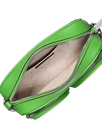 Michael Michael Kors Jet Set Leather Medium Crossbody Bag with Case for Apple Airpods Pro Jungle