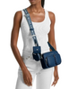 Michael Michael Kors Jet Set Leather Medium Crossbody Bag with Case for Apple Airpods Pro Navy