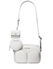 Michael Michael Kors Jet Set Leather Medium Crossbody Bag with Case for Apple Airpods Pro Optic White