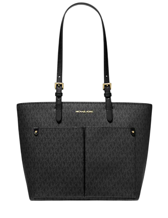 Michael Michael Kors Jet Set Medium Logo Pocket Tote Bag Black
