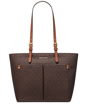 Michael Michael Kors Jet Set Medium Logo Pocket Tote Bag Brown