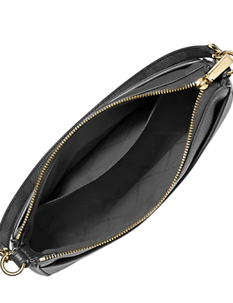 Michael Michael Kors Jet Set Medium Pebbled Leather Convertible Crossbody Bag Black