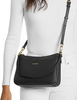 Michael Michael Kors Jet Set Medium Pebbled Leather Convertible Crossbody Bag Black