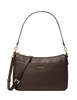 Michael Michael Kors Jet Set Medium Pebbled Leather Convertible Crossbody Bag Chocolate