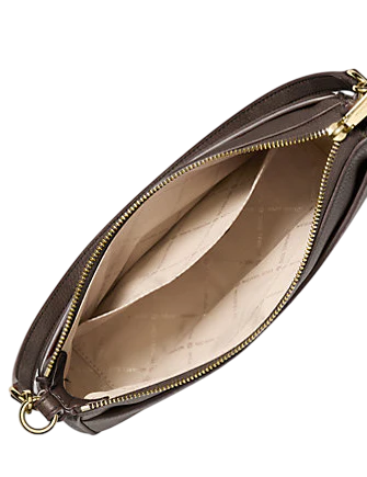 Michael Michael Kors Jet Set Medium Pebbled Leather Convertible Crossbody Bag Chocolate