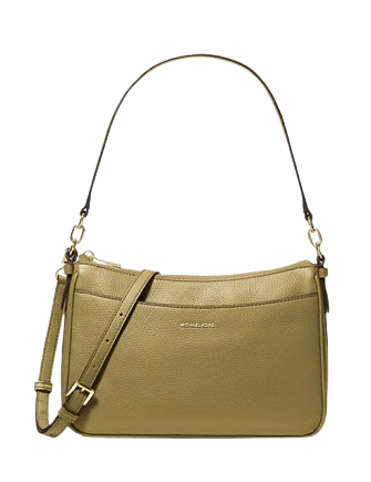 Michael Michael Kors Jet Set Medium Pebbled Leather Convertible Crossbody Bag Pistachio