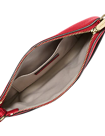 Michael Michael Kors Jet Set Medium Pebbled Leather Wristlet Crimson