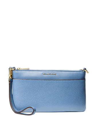 Michael Michael Kors Jet Set Medium Pebbled Leather Wristlet  French Blue
