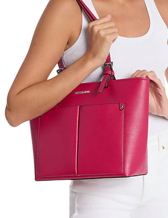Michael Michael Kors Jet Set Medium Pocket Tote Bag Dark Raspberry