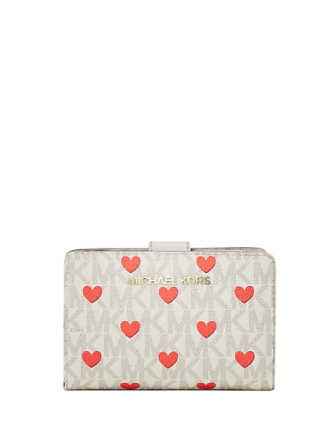 Michael Michael Kors Jet Set Medium Printed Heart Signature Logo Bi-Fold Wallet