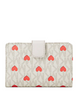 Michael Michael Kors Jet Set Medium Printed Heart Signature Logo Bi-Fold Wallet  Light Cream 