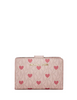 Michael Michael Kors Jet Set Medium Printed Heart Signature Logo Bi-Fold Wallet Powder Blush