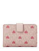 Michael Michael Kors Jet Set Medium Printed Heart Signature Logo Bi-Fold Wallet Powder Blush