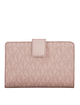 Michael Michael Kors Jet Set Medium Signature Logo Bi-Fold Wallet Powder Blush