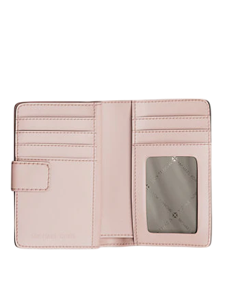 Michael Michael Kors Jet Set Medium Signature Logo Bi-Fold Wallet Powder Blush