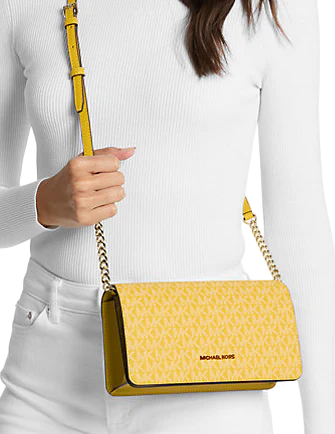 Michael Michael Kors Jet Set Medium Signature Logo Crossbody Bag Honey