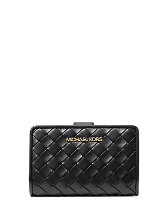 Michael Michael Kors Jet Set Medium Woven Wallet Black