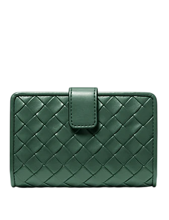 Michael Michael Kors Jet Set Medium Woven Wallet Moss