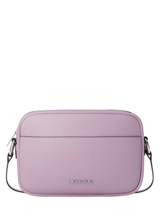 Michael Michael Kors Jet Set Pebbled Leather Camera Crossbody Bag Light Quartz