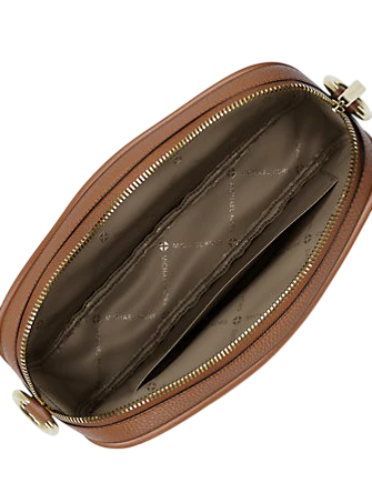 Michael Michael Kors Jet Set Pebbled Leather Camera Crossbody Bag Luggage