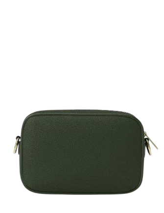Michael Michael Kors Jet Set Pebbled Leather Camera Crossbody Bag Moss