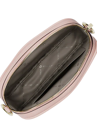 Michael Michael Kors Jet Set Pebbled Leather Camera Crossbody Bag Powder Blush