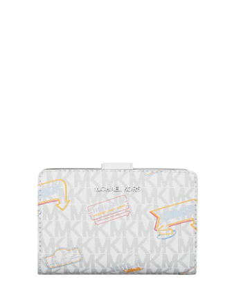 Michael Michael Kors Jet Set Printed Signature Logo Bi Fold Wallet