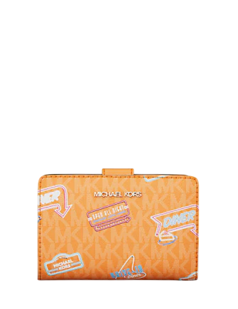Michael Michael Kors Jet Set Printed Signature Logo Bi Fold Wallet