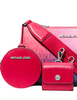Michael Michael Kors Jet Set Small Ombre Signature Logo Crossbody Bag with Case for Apple Airpods Pro  Dark Raspberry 