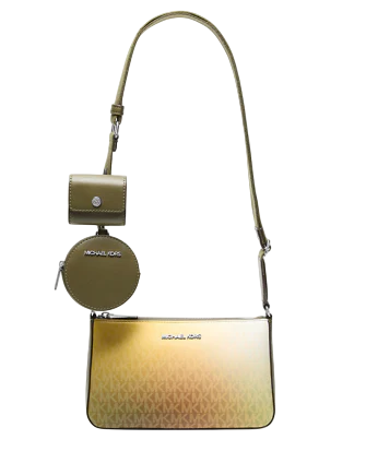 Michael Michael Kors Jet Set Small Ombre Signature Logo Crossbody Bag with Case for Apple Airpods Pro