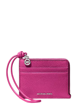 Michael Michael Kors Jet Set Small Pebbled Leather Card Case Wristlet