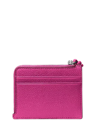 Michael Michael Kors Jet Set Small Pebbled Leather Card Case Wristlet Raspberry