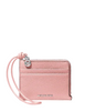 Michael Michael Kors Jet Set Small Pebbled Leather Card Case Wristlet Smokey Rose