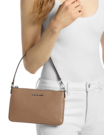 Michael Michael Kors Jet Set Small Pebbled Leather Convertible Wristlet Driftwood